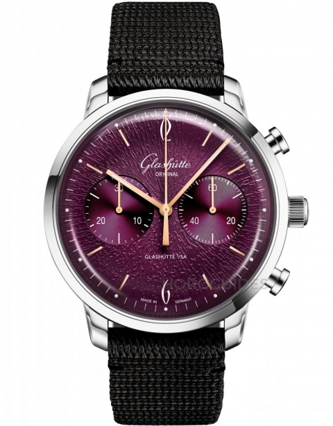 GLASHÜTTE ORIGINAL - Vintage - 1-39-34-08-22-04 - 格拉蘇蒂原創Glashütte Original Sixties Chronograph 年度版，以紫羅蘭色重現六零年代黑膠歲月