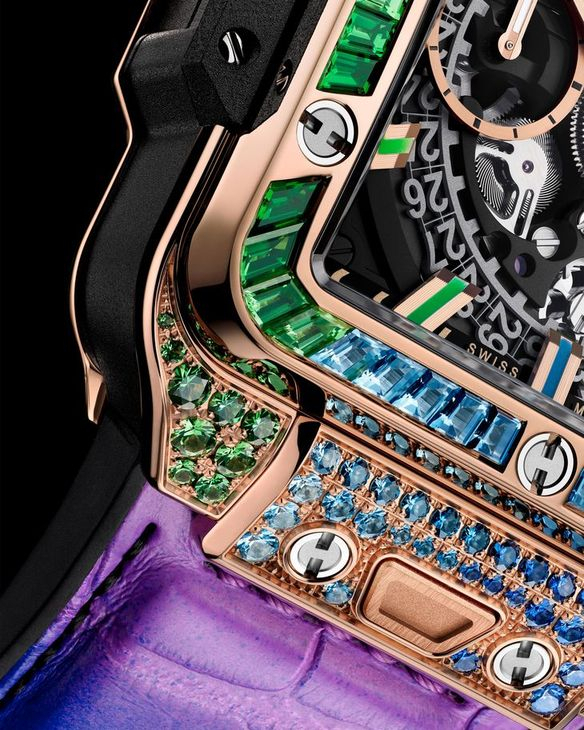 HUBLOT - SQUARE BANG - 821.EX.5170.RX - 潮穿搭也能展現實用機能｜Hublot Square Bang Unico藍面計時碼錶