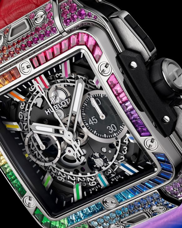 HUBLOT - SQUARE BANG - 821.EX.5170.RX - 潮穿搭也能展現實用機能｜Hublot Square Bang Unico藍面計時碼錶