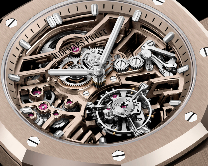 AUDEMARS PIGUET - ROYAL OAK - 26735SG.OO.1320SG.01 - AUDEMARS PIGUET 愛彼如何成為貴金屬專家|Royal Oak皇家橡樹鏤空飛行陀飛輪自動上鍊沙金腕錶與霜金腕錶