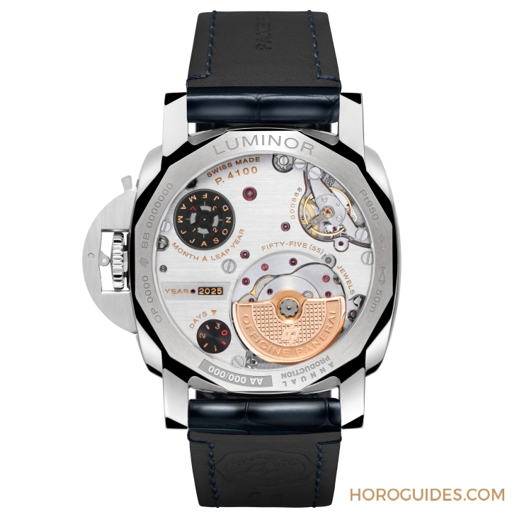 PANERAI - LUMINOR - 透視深海時間｜PANERAI全新Luminor萬年曆兩地時間鉑金腕錶PAM01575