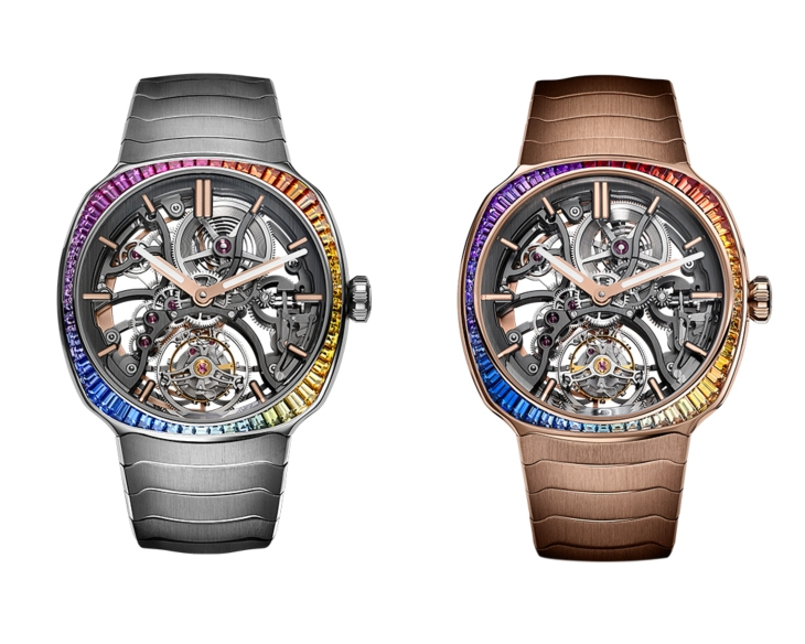 H. MOSER & CIE - STREAMLINER - 6814-0401 - 虹光穿鏤,一舞陀飛輪|H. MOSER & CIE.推出兩款全新Streamliner Tourbillon Skeleton Rainbow
