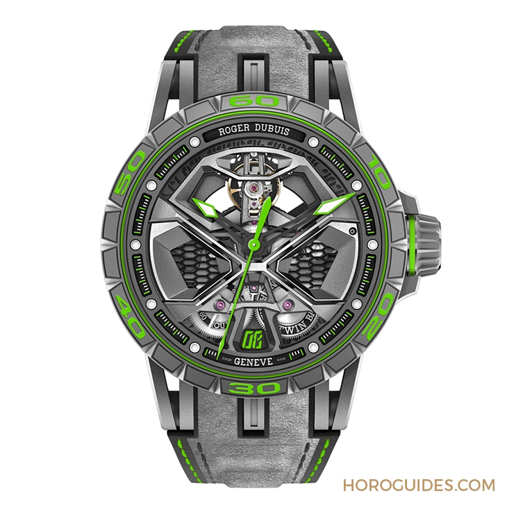 ROGER DUBUIS - EXCALIBUR - RDDBEX0830 - 致虛擬車賽The Real Race！羅杰杜彼Excalibur Huracán Performante鏤空自動上鍊腕錶