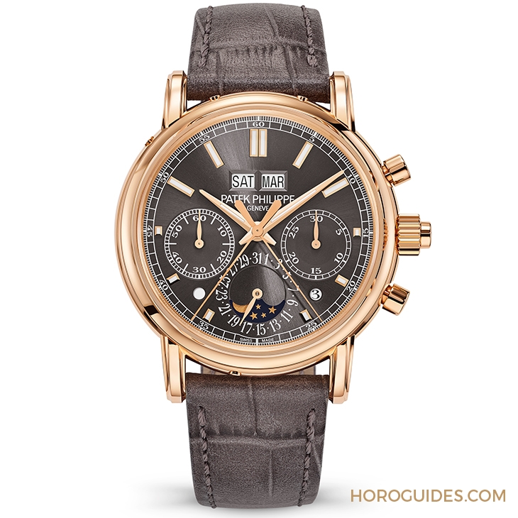 PATEK PHILIPPE - GRAND COMPLICATIONS - 5204R-011 - 深灰面搭玫瑰金,百達翡麗5204再添新作|雙秒追針萬年曆計時碼錶5204R-011