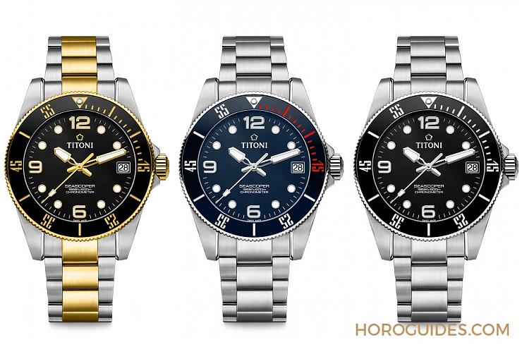 TITONI - SEASCOPER - 83600 S-BE-255 - 強大規格奇襲!Titoni海洋探索系列600米深潛腕錶