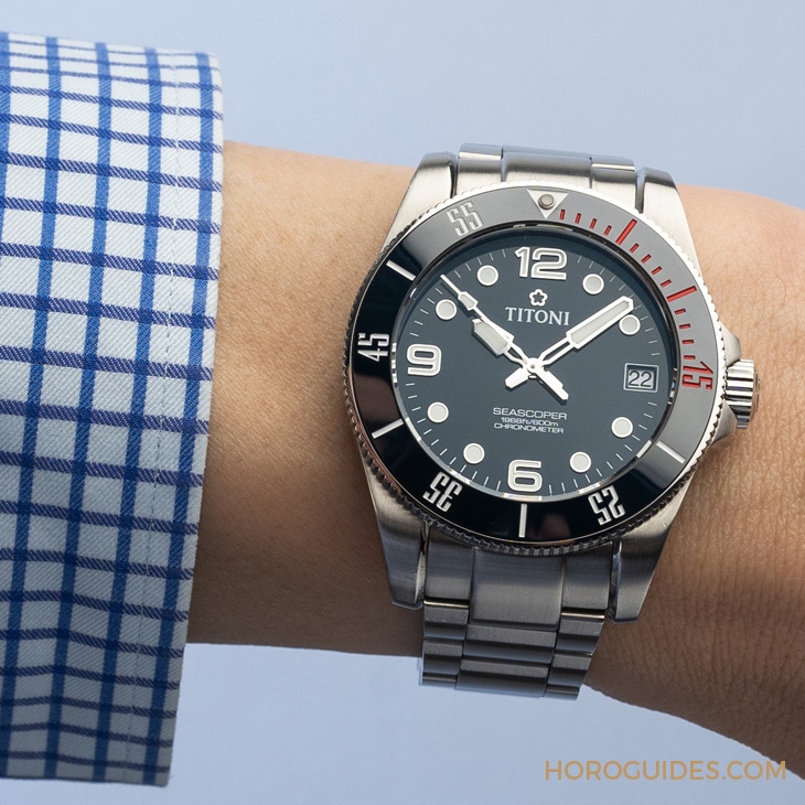 TITONI - SEASCOPER - 83600 S-BE-255 - 強大規格奇襲!Titoni海洋探索系列600米深潛腕錶