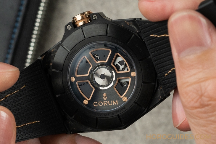CORUM - ADMIRAL - A298/04277 - 298.100.46/F249 AD10 - 為這道剛硬厚實的輪廓,撒金|Corum Admiral 45海軍上將飛行陀飛輪鏤空自動腕錶