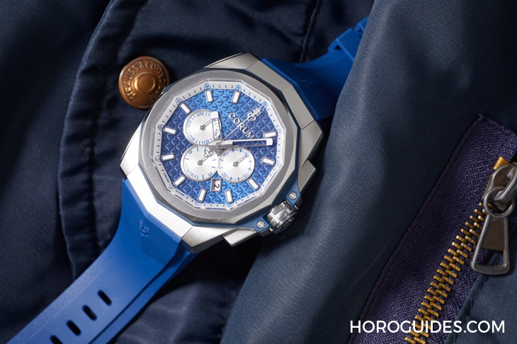 CORUM - ADMIRAL - A132/04274 - 選擇障礙了!Corum Admiral 45海軍上將計時碼錶藍面、綠面全新靚色限量上市