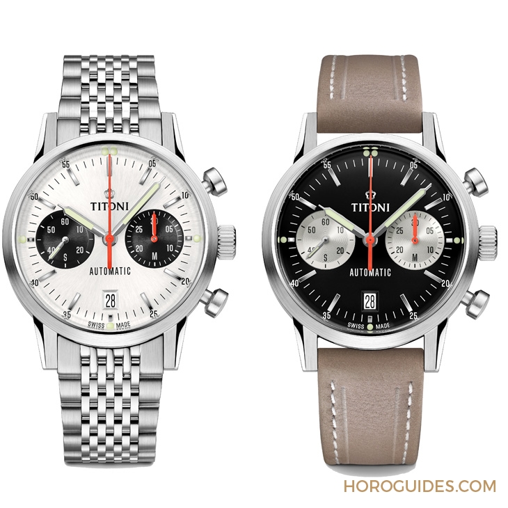 TITONI - HERITAGE - 94020 S-680 - 你要復刻古董味還是摩登熊貓面?Titoni Heritage計時碼錶94019與94020