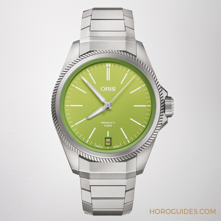 ORIS - PROPILOT - 01 400 7778 7157-Set - 哇嗚，是科米蛙的萊姆綠和笑臉｜Oris ProPilot x Kermit聯名腕錶