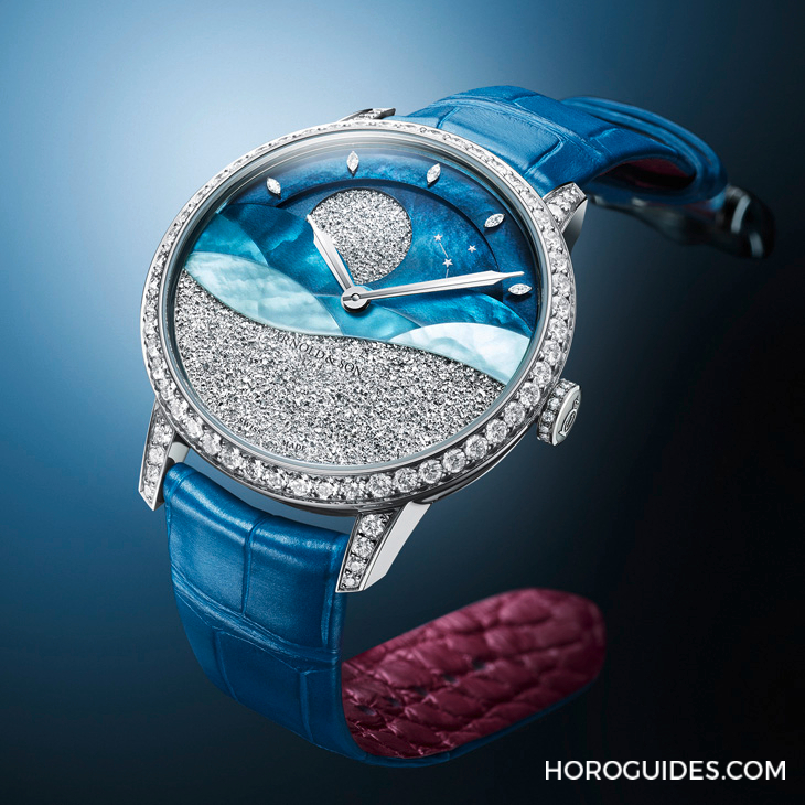 ARNOLD & Son - PERPETUAL MOON - 1GLMW.Z04A.C284A - Arnold & Son招牌超大月相窗以釕晶體形塑又美又魔幻的夜色美學｜恒久月相38午夜潮汐腕錶