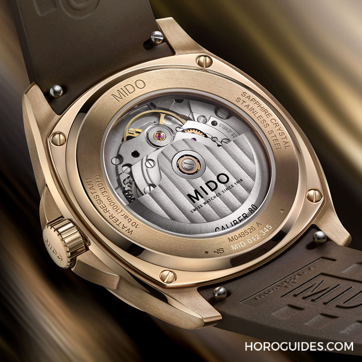 MIDO - MULTIFORT - M049.526.37.291.00 - 電視機殼型復古摩登魅力再襲，MIDO先鋒系列TV腕錶以漸變巧克力色面盤溫暖深冬