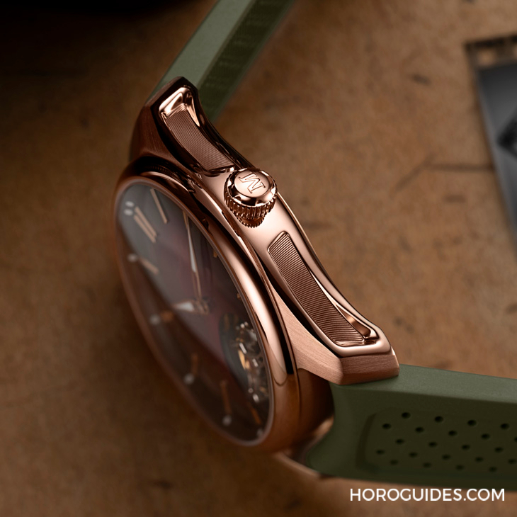 H. MOSER & CIE - PIONEER - 3805-0400 - 錶徑縮小,紅金加持,H. Moser & Cie.推出開拓者陀飛輪酒紅色腕錶