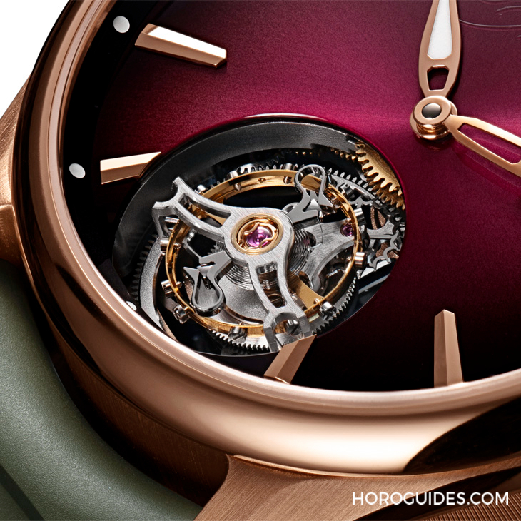 H. MOSER & CIE - PIONEER - 3805-0400 - 錶徑縮小,紅金加持,H. Moser & Cie.推出開拓者陀飛輪酒紅色腕錶