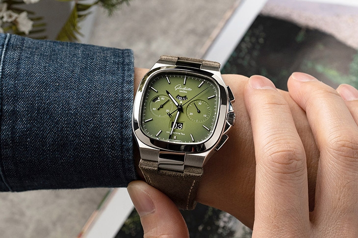 GLASHÜTTE ORIGINAL - SENATOR - 1-37-02-09-02-63 - 好Funky的復古錶!格拉蘇蒂原創Seventies Chronograph墨玉綠面盤