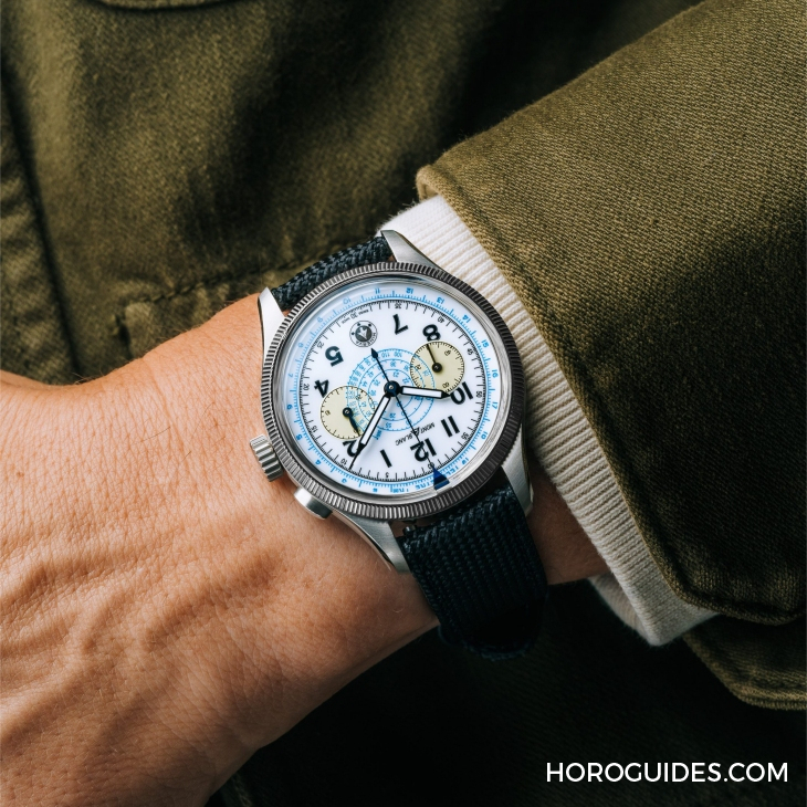 MONTBLANC - 1858 - （Blue Arrow） - MONTBLANC x Collective Horology聯手再現Minerva傳奇設計｜1858 Minerva單按鈕計時碼錶Blue Arrow  P.05