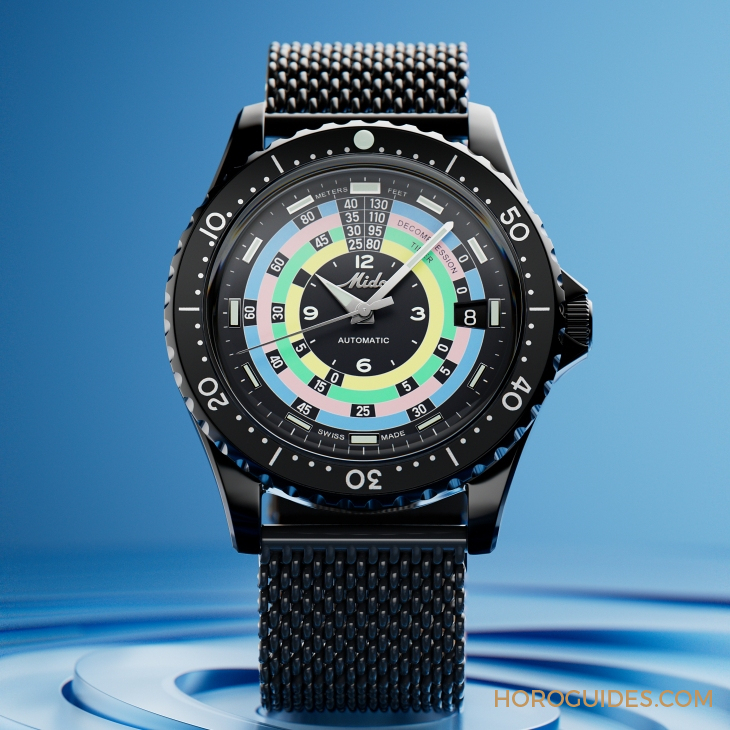 MIDO - OCEAN STAR - M026.807.33.051.00 - 漆黑中的復古「彩虹圈」!MIDO再度推出Ocean Star Decompression Timer 1961復刻限量版