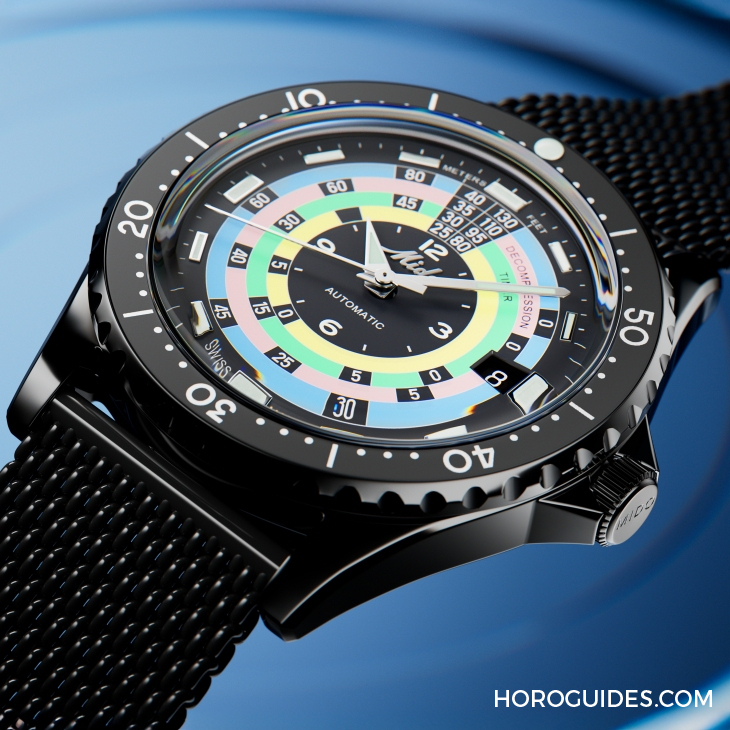 MIDO - OCEAN STAR - M026.807.33.051.00 - 漆黑中的復古「彩虹圈」!MIDO再度推出Ocean Star Decompression Timer 1961復刻限量版