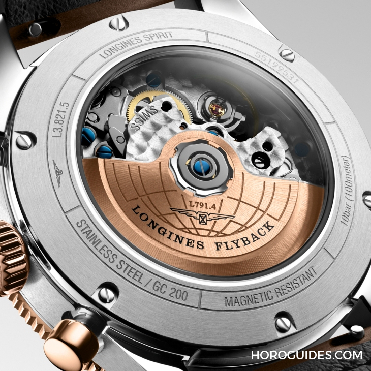 LONGINES - SPIRIT - L3.802.1.53.6 - 浪琴表LONGINES Spirit再掀熱潮！先行者系列Zulu Time鈦金屬與計時碼錶半金新登場