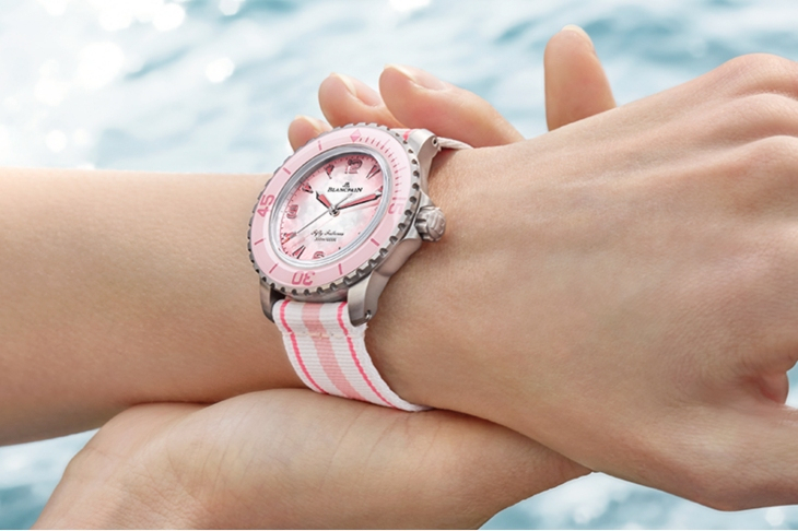 BLANCPAIN - FIFTY FATHOMS - 5007 3644A B64B - 清新柔色,精裝上陣|BLANCPAIN Fifty Fathoms 38mm款式「粉墨」登場