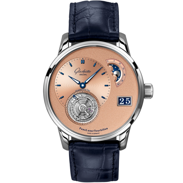 GLASHÜTTE ORIGINAL - PANO - 1-93-03-01-03-61 - 源自赭紅鐵色,格拉蘇蒂原創鉑金限量版PanoLunar Tourbillon,揭幕嶄新錶盤工坊