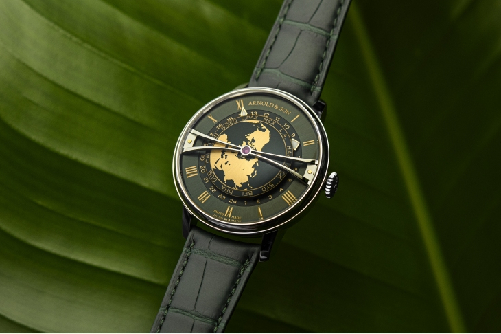 ARNOLD & Son - GLOBETROTTER - 1WTBS.K01A.C0263S - 藍綠交響,精巧寰宇|ARNOLD & SON推出兩款Globetrotter 42不鏽鋼限量版