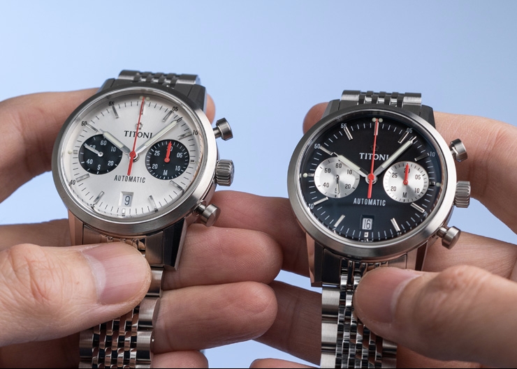 你要復刻古董味還是摩登熊貓面?Titoni Heritage計時碼錶94019與94020